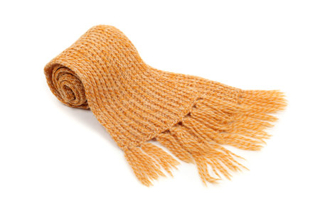 scarf closeup isolated on whiteの写真素材