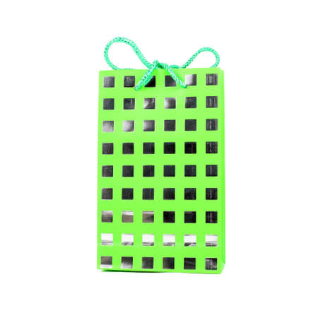 green and silver gift bagの写真素材