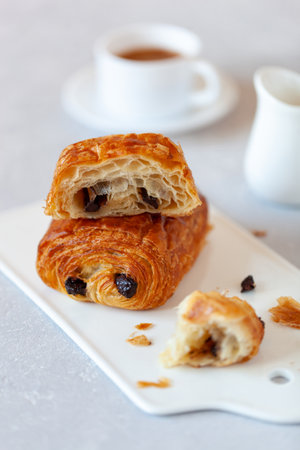 Pain au chocolat, french sweet pastry specialityの写真素材