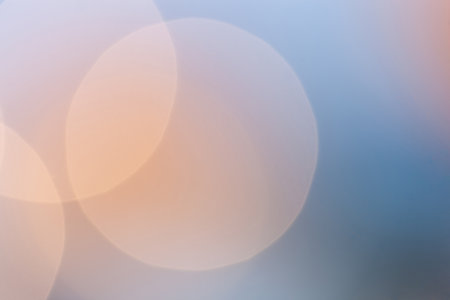 big yellow round highlights on the light blue backgroundの写真素材