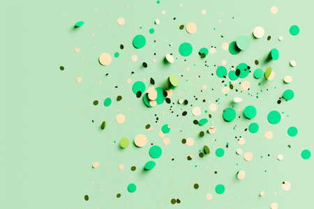 Abstract green confetti design background generated by artificial intelligenceの素材