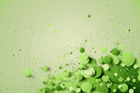 Abstract green confetti design background with copy space generated by artificial intelligenceの素材