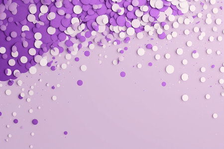 violet and white confetti on the light lilac background created by artificial intelligenceの素材