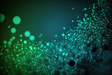 green bokeh glitter lights background, artificial intelligenceの素材