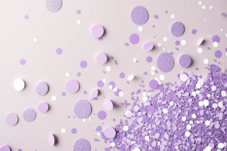 round different sizes lilac and violet confetti background, artificial intelligenceの素材