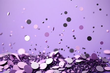 Abstract purple glitter sparkle confetti background, party design, Generative AIの素材