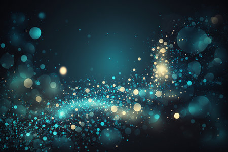 blue and gold glitter lights background, Generative AIの素材
