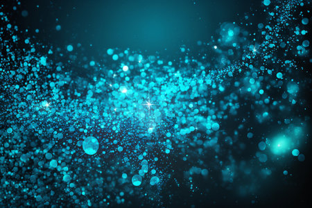 blue glitter sparkle lights background, Generative AIの素材