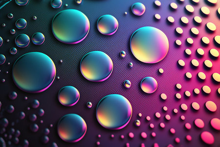 Holographic gradient colorful drops background, Generative AIの素材