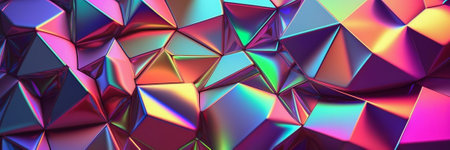 Colorful abstract details holographic background banner, Generative AIの素材