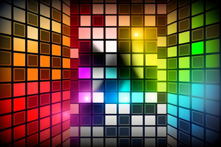70s style colorful disco colorblock background, Generative AIの素材