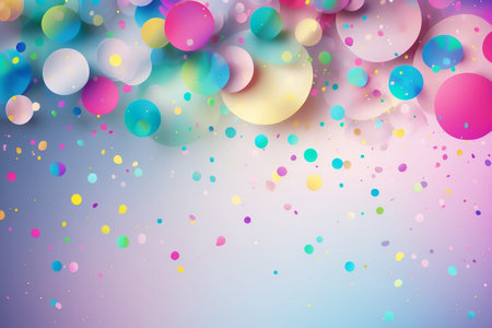 Falling confetti on the colorful background, Generative AIの素材