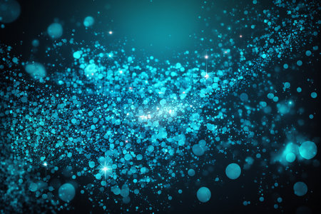 blue cosmic bokeh glitter lights background, artificial intelligence creationの素材