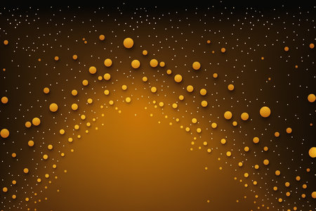 Bright yellow confetti on the yellow and brown background, copy space, Generative AIの素材