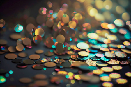 Golden colors shiny confetti background, Generative AIの素材