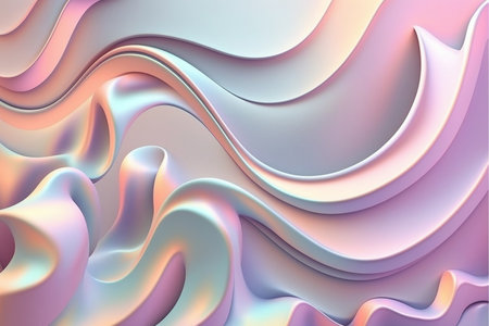 Pastel colors waves plastic background, Generative AIの素材