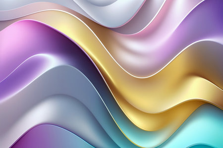 Pastel colors waves silk background, Generative AIの素材