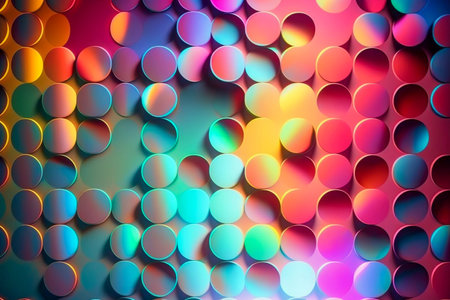 Iridescent small round details night party background, Generative AIの素材