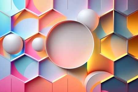 Colorblock background with the round empty space in the middle to place commercials for advertising, Generative AIの素材