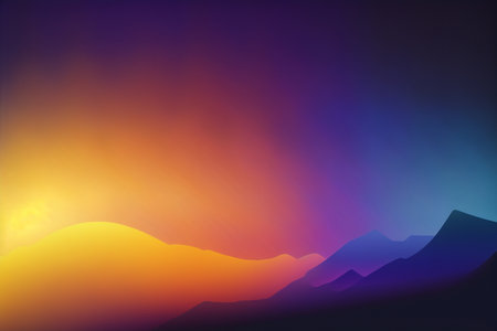 Colorful beautiful gradient abstract landscape effect background, Generative AIの素材