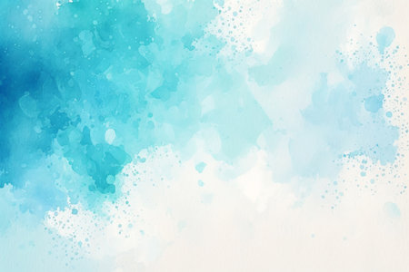 White and blue watercolor drawing background, space for text, Generative AIの素材
