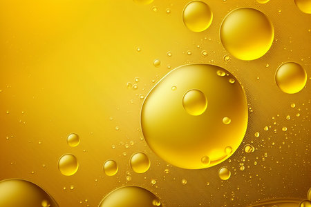 Bright yellow big drops on the yellow background, copy space. Generative AIの素材