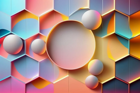 Colorblock background with the round empty space in the middle to put commercials for advertisement, Generative AIの素材