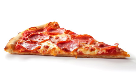 Slice of pizza isolated on white, Generative AIの素材