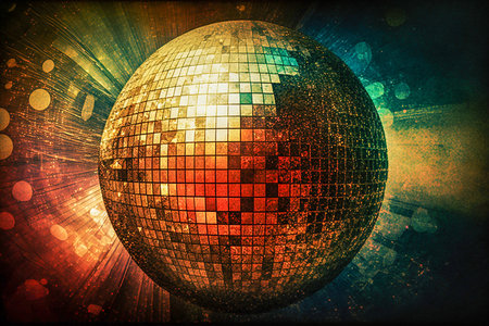 Disco ball in a nightclub, Generative AIの素材