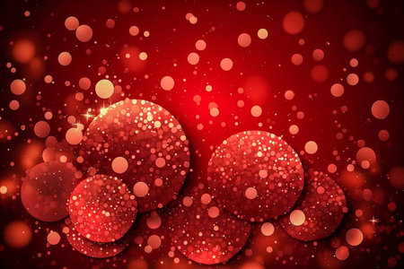 Bright red confetti and bubbles background, Generative AIの素材