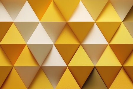 Background consisting of small triangles of different shades of yellow, Generative AIの素材