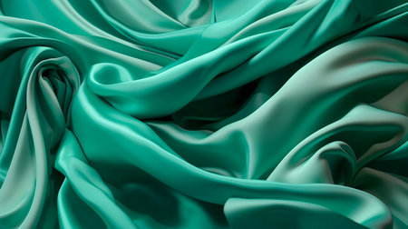 Light emerald green soft silk background, Generative AIの素材