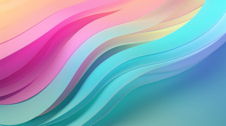 Iridescent pastel colors waves background, banner, poster, Generative AIの素材