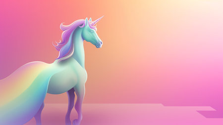 Fabulous unicorn in rainbow colors, Generative AIの素材