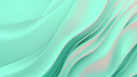 Mint light green waves background, Generative AIの素材
