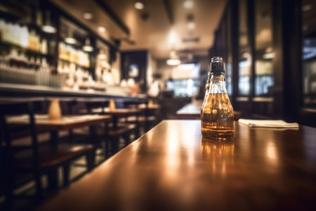 Empty table in a bar, Generative AIの素材
