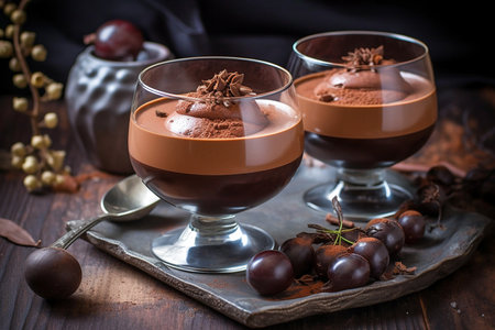 Single Serving of Molten Chocolate Cake Baked in Glass Jarの素材