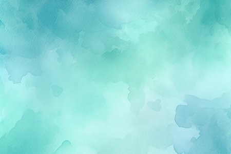 Green and light blue watercolor background, Generative AIの素材