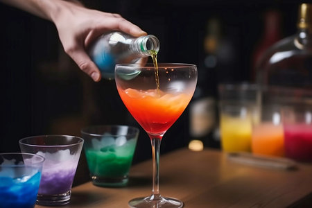 Preparing cocktail at home kitchen, Generative AIの素材