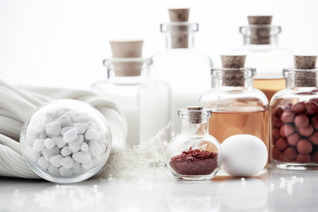 Oil, cream and stones for massage, Generative AIの素材