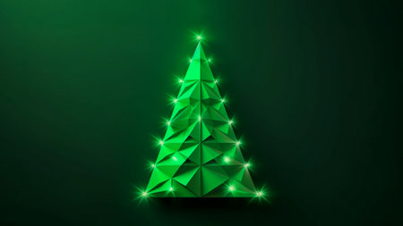 Green Christmas tree, banner, postcard, Generative AIの素材