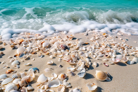 Small seashells on a seashore, Generative AIの素材