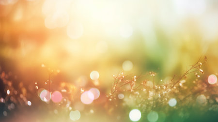 Natural plants blurred bokeh background, poster design, Generative AIの素材