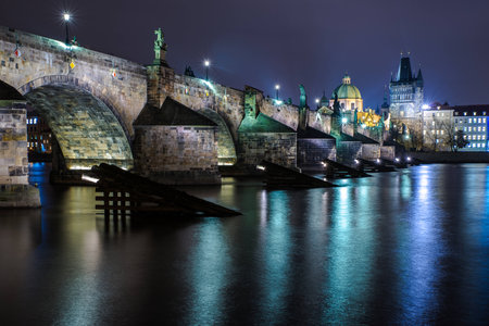 charles bridge - prague - czech republicの写真素材