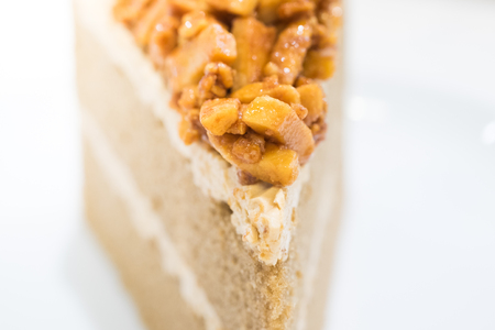 shallow depth of field Almond coffee cakeの写真素材
