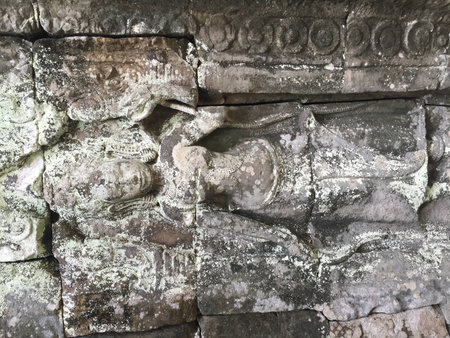 Bayon Temple Angkor Thom, Cambodia. Ancient Khmer architecture.の写真素材