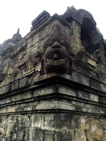 Ancient Buddha statue at Borobudur temple in Yogyakarta, Java, Indonesia.の写真素材