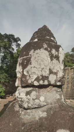 Angkor Wat - Buddha - Sculpture - Headのeditorial素材