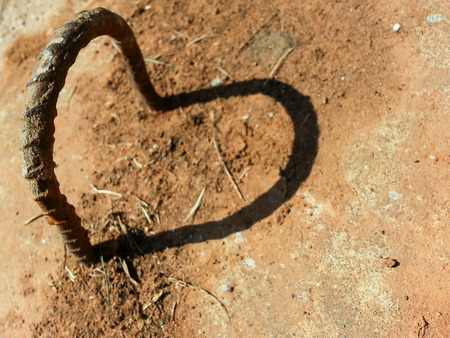 The shadow with hook on concrete,heartのeditorial素材