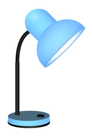 Cute cartoon desk lamp isolated on a white background. Vector illustration.のイラスト素材